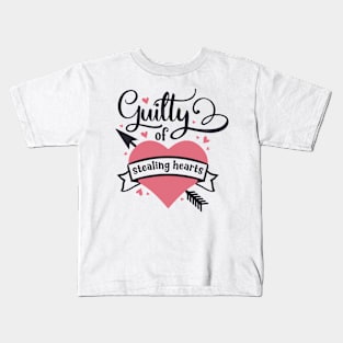 Guilty of stealing hearts Valentines day Kids T-Shirt